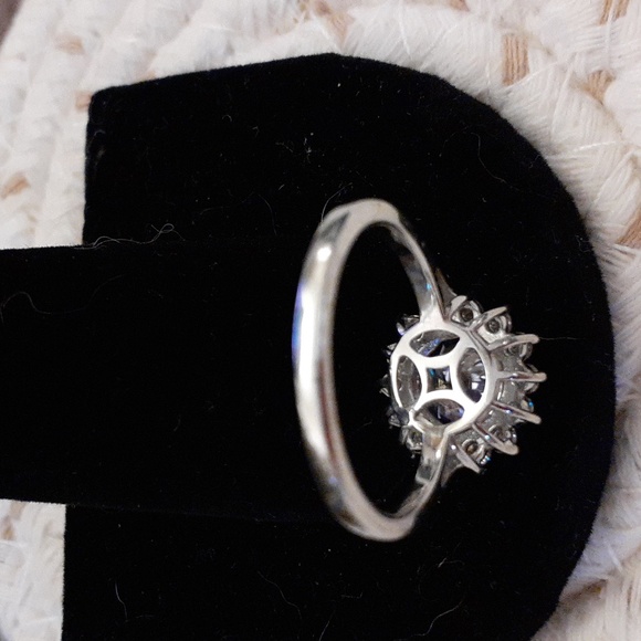 AQUA & WHITE MOISSANITE RING - Picture 5 of 13